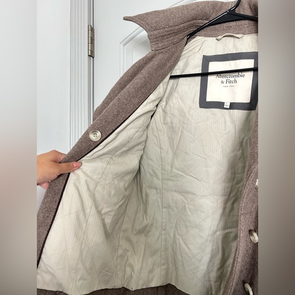 Abercrombie & Fitch Chic collar double breasted wool blend coat size L - Picture 4 of 16